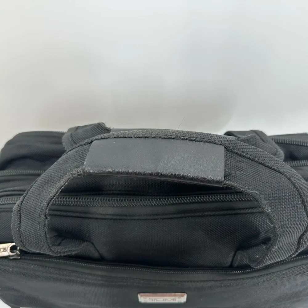Tumi Organizer Portfolio Briefcase Laptop Bag Black Travel Bag Flawed